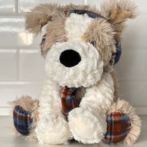 Gentle Treasures St Jude BENTLEY Collectible Plush Dog Tan Puppy Scarf Earmuffs